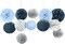 Dusty Blue Wedding Decorations, 12 PCS Blue Grey Tissue Pom Poms Paper Lanterns Decor for Birthday, Bridal Shower, Baby Shower, Bachelorette Party Hanging Decoration Supplies